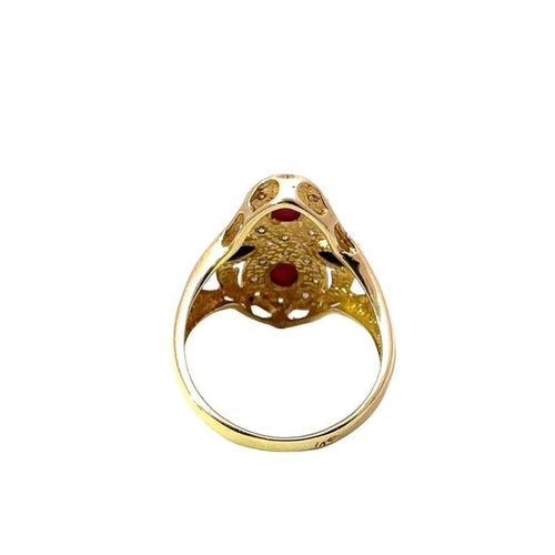 Bague 54 Bague haute joaillerie en or bicolore 18k avec rubis, saphirs et diamants 58 Facettes 50424