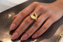 Bague 50 Bague vintage en or rose 18 carats sertie d’une pierre jaune 58 Facettes 004