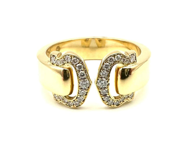 Bague 56 Cartier C de Cartier - Bague en or jaune 18K et diamants 58 Facettes Cartier bague