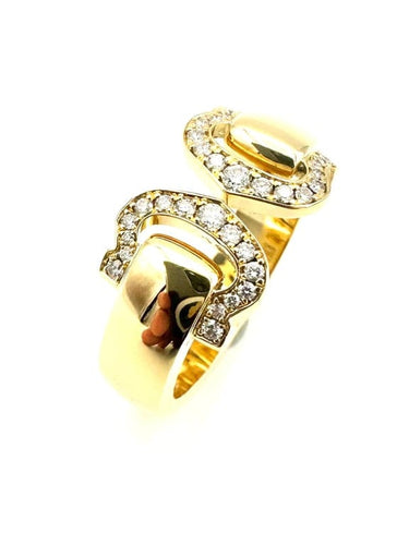 Bague 56 Cartier C de Cartier - Bague en or jaune 18K et diamants 58 Facettes Cartier bague