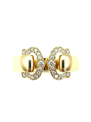 Bague 56 Cartier C de Cartier - Bague en or jaune 18K et diamants 58 Facettes Cartier bague