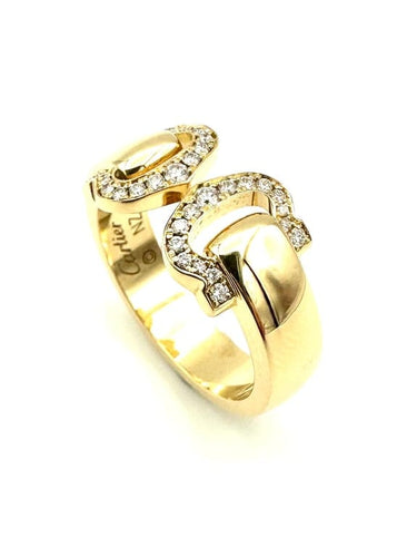 Bague 56 Cartier C de Cartier - Bague en or jaune 18K et diamants 58 Facettes Cartier bague