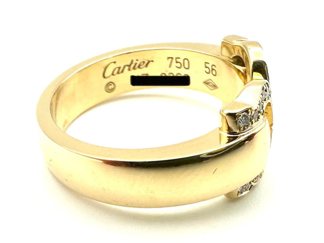 Bague 56 Cartier C de Cartier - Bague en or jaune 18K et diamants 58 Facettes Cartier bague