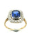 Bague 55 Bague marguerite 1910 en or jaune 14K et platine, saphir synthétique 58 Facettes 1910 bague