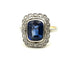 Bague 55 Bague marguerite 1910 en or jaune 14K et platine, saphir synthétique 58 Facettes 1910 bague