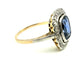 Bague 55 Bague marguerite 1910 en or jaune 14K et platine, saphir synthétique 58 Facettes 1910 bague