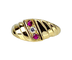 Bague 50 Bague jonc en or jaune 18 carats avec diamant et rubis 58 Facettes AB679