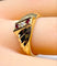 Bague 50 Bague jonc en or jaune 18 carats avec diamant et rubis 58 Facettes AB679