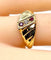 Bague 50 Bague jonc en or jaune 18 carats avec diamant et rubis 58 Facettes AB679