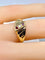 Bague 50 Bague jonc en or jaune 18 carats avec diamant et rubis 58 Facettes AB679