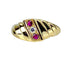 Bague 50 Bague jonc en or jaune 18 carats avec diamant et rubis 58 Facettes AB679