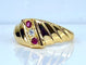 Bague 50 Bague jonc en or jaune 18 carats avec diamant et rubis 58 Facettes AB679
