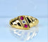Bague 50 Bague jonc en or jaune 18 carats avec diamant et rubis 58 Facettes AB679