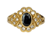Bague 53 Bague cocktail entourage en or jaune 18 ct avec saphir et diamants 58 Facettes ring