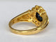 Bague 53 Bague cocktail entourage en or jaune 18 ct avec saphir et diamants 58 Facettes ring