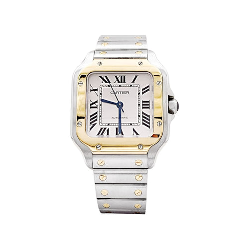 Montre Montre Cartier, "Santos", acier et or. 58 Facettes 35389