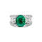 Bague 51 Bague or blanc, émeraude et diamants. 58 Facettes 35347