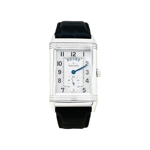Montre Montre Jaeger-Lecoultre , « Grande Reverso 986 Duodate », acier, cuir. 58 Facettes 35326