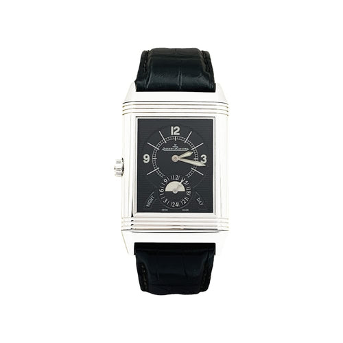 Montre Montre Jaeger-Lecoultre , « Grande Reverso 986 Duodate », acier, cuir. 58 Facettes 35326