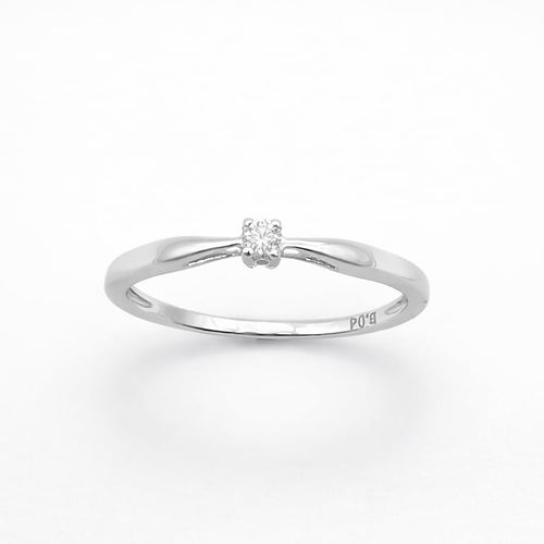 Bague 50 Solitaire - Bague en or blanc 18 carats et diamant 58 Facettes Solitaire - en or blanc 18 carats et diamant