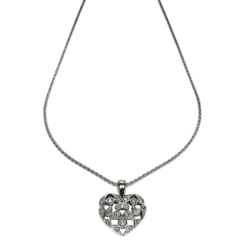 Collier Collier cœur - Pendentif en or blanc 750 et diamants 58 Facettes 1716769