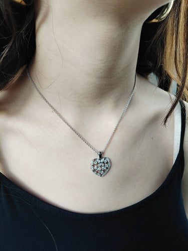 Collier Collier cœur - Pendentif en or blanc 750 et diamants 58 Facettes 1716769