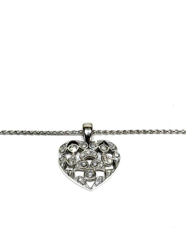 Collier Collier cœur - Pendentif en or blanc 750 et diamants 58 Facettes 1716769