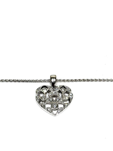 Collier Collier cœur - Pendentif en or blanc 750 et diamants 58 Facettes 1716769