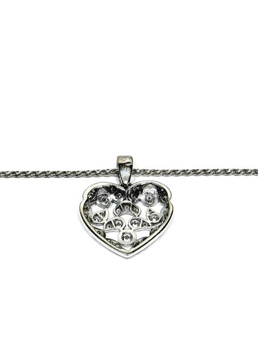 Collier Collier cœur - Pendentif en or blanc 750 et diamants 58 Facettes 1716769