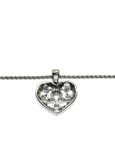 Collier Collier cœur - Pendentif en or blanc 750 et diamants 58 Facettes 1716769