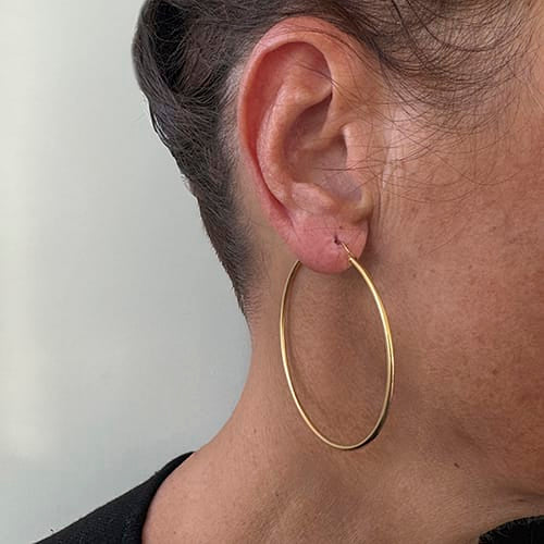 Boucles d'oreilles Boucles d'oreilles créoles grandes en or jaune 18 ct 58 Facettes 41064