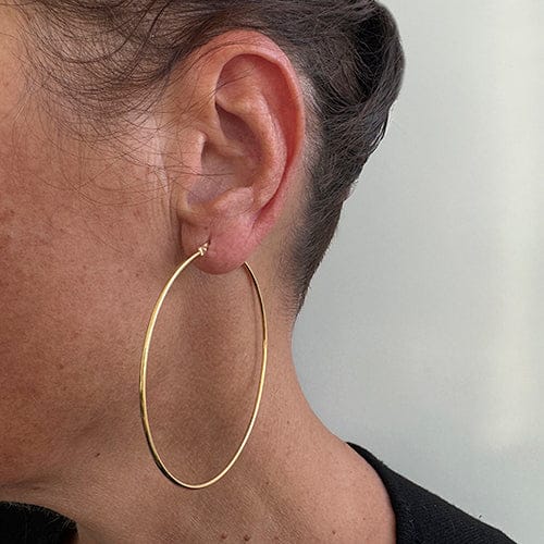 Boucles d'oreilles Boucles d’oreilles créoles très grandes en or jaune 18 ct 58 Facettes 35199