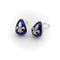 Boucles d'oreilles Hidalgo - Boucles d’oreilles fleur-de-lis en or blanc 18K, émail et diamants 58 Facettes