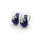 Boucles d'oreilles Hidalgo - Boucles d’oreilles fleur-de-lis en or blanc 18K, émail et diamants 58 Facettes