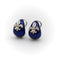 Boucles d'oreilles Hidalgo - Boucles d’oreilles fleur-de-lis en or blanc 18K, émail et diamants 58 Facettes