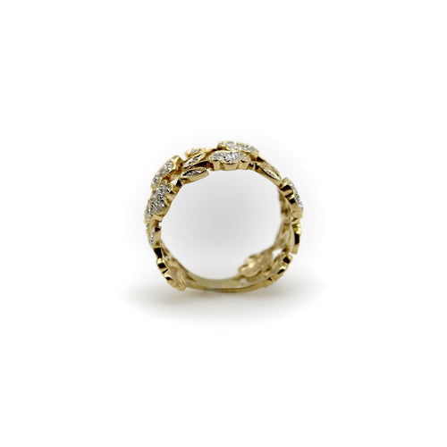 Bague Bague vintage fleurie en filigrane en or 14k et diamants 58 Facettes A20046