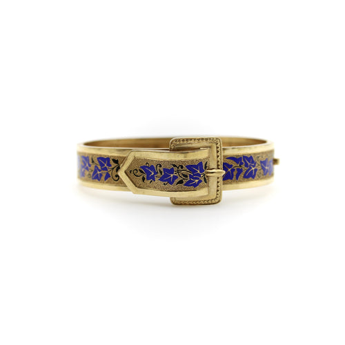 Bracelet Bracelet victorien boucle et lierre émaillé en or 14K 58 Facettes A2000K