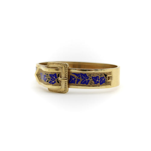 Bracelet Bracelet victorien boucle et lierre émaillé en or 14K 58 Facettes A2000K