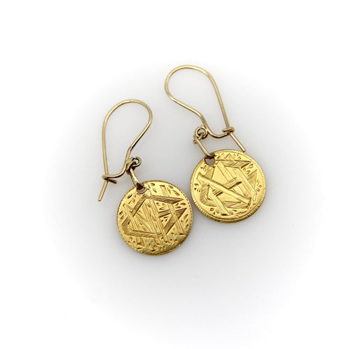 Boucles d'oreilles Époque victorienne - Boucles d’oreilles love tokens en or 22K 58 Facettes