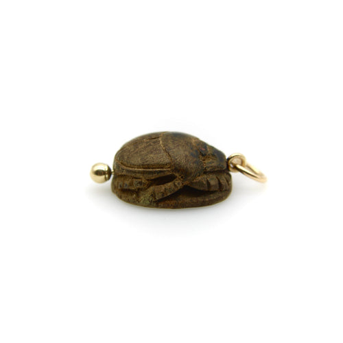 Pendentif Pendentif scarabée - Faïence et monture en or 14 carats 58 Facettes