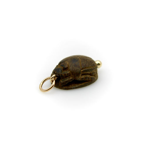 Pendentif Pendentif scarabée - Faïence et monture en or 14 carats 58 Facettes