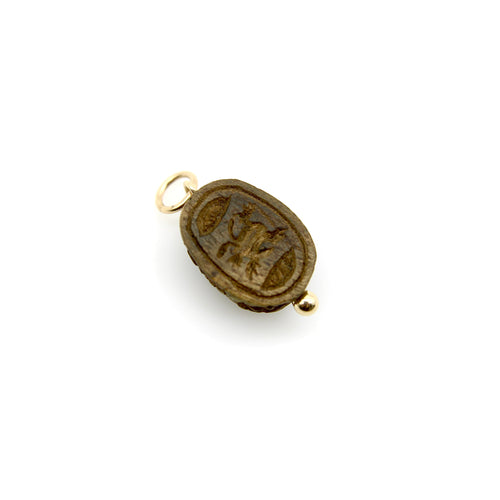 Pendentif Pendentif scarabée - Faïence et monture en or 14 carats 58 Facettes