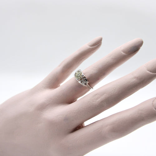 Bague Art déco - Bague de fiançailles en or blanc 18k et diamant 58 Facettes