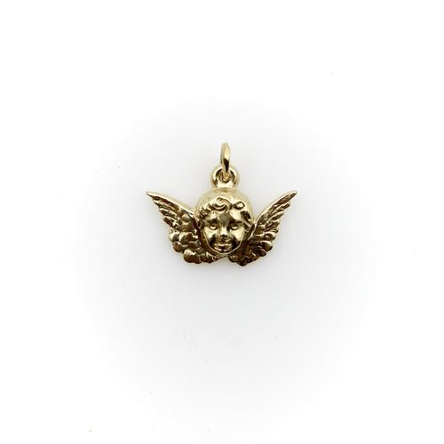 Pendentif Pendentif ou charm chérubin ailé en or 14K 58 Facettes