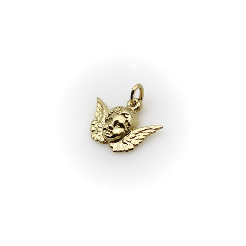 Pendentif Pendentif ou charm chérubin ailé en or 14K 58 Facettes