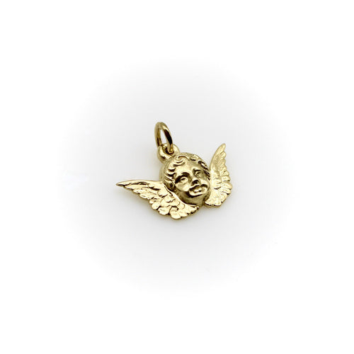 Pendentif Pendentif ou charm chérubin ailé en or 14K 58 Facettes