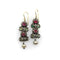 Boucles d'oreilles Giardinetti - Boucles d’oreilles pendantes en argent et or jaune 18k rubis émeraudes perles 58 Facettes