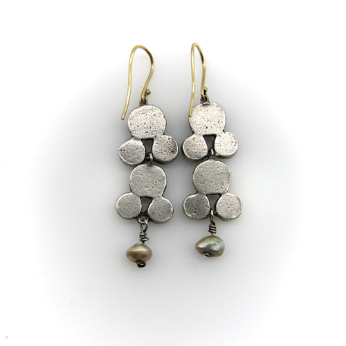 Boucles d'oreilles Giardinetti - Boucles d’oreilles pendantes en argent et or jaune 18k rubis émeraudes perles 58 Facettes