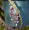 Boucles d'oreilles Giardinetti - Boucles d’oreilles pendantes en argent et or jaune 18k rubis émeraudes perles 58 Facettes