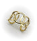 Bracelet Bracelet manchette moderniste motif cercles en or 18K, vers 1970 58 Facettes